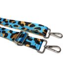 Leopard pattern Handbag Strap, Turquoise, Silver, 40 mm