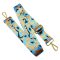 Leopard pattern Handbag Strap, Turquoise, Gold, 40 mm