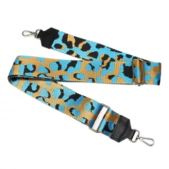 Black white leoprad pattern bag strap