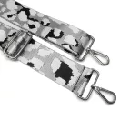Leopard patterned Wide Handbag Strap, White-Black, 50 mm