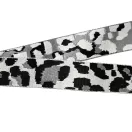 Leopard patterned Wide Handbag Strap, White-Black, 50 mm