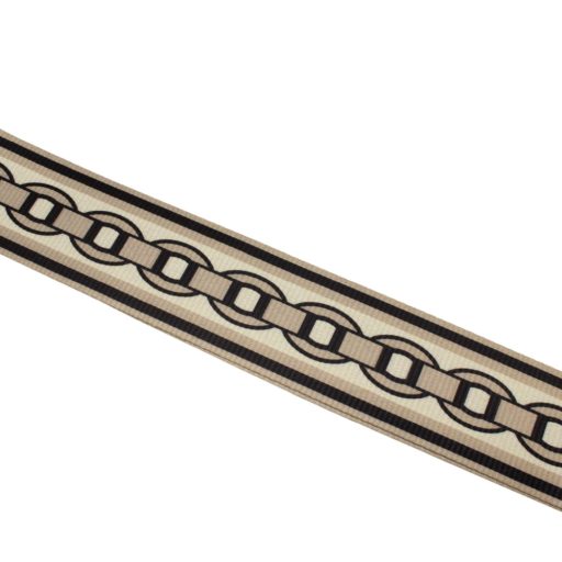 Chain patterned Detachable Bag Strap, Beige, Silver, 50 mm