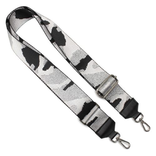 Extra wide bag strap, black silver white colour