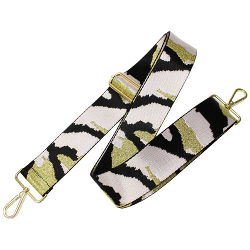 Abstract patterned, Wide Handbag Strap, Gold, 50 mm