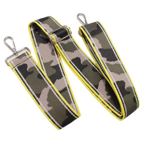 Neon Yellow military patterned, Wide Handbag Strap, 50 mm