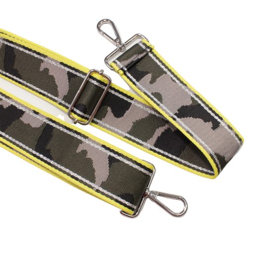 Neon Yellow military patterned, Wide Handbag Strap, 50 mm