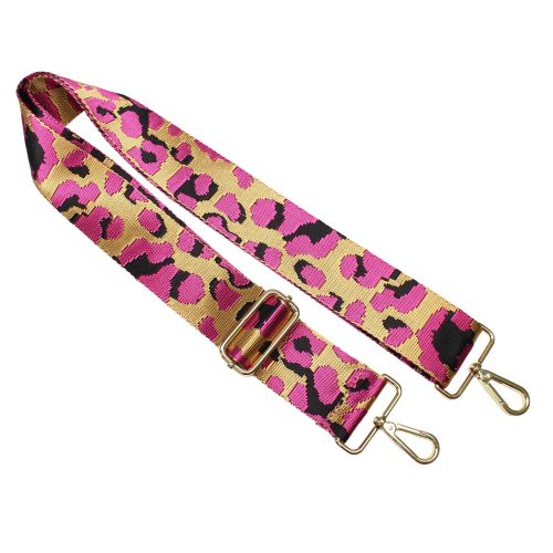 Cherry blossom patterned Wide Handbag Strap,Gold, 50 mm