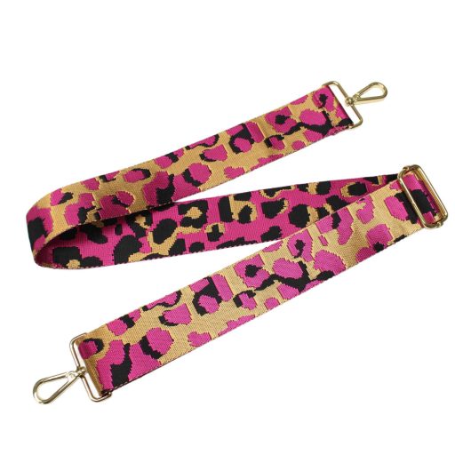 Cherry blossom patterned Wide Handbag Strap,Gold, 50 mm