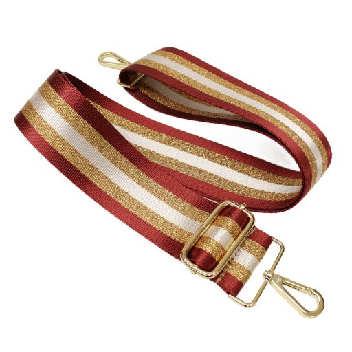 Green Gold Striped Wide Handbag Strap, 50 mm