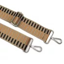 Beige Striped Wide Handbag Strap, 50 mm
