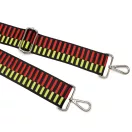 Black-Neon Yellow Striped Wide Handbag Strap, 50 mm