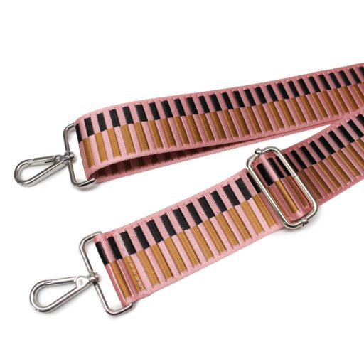 Pink Beige Striped Wide Handbag Strap, 50 mm