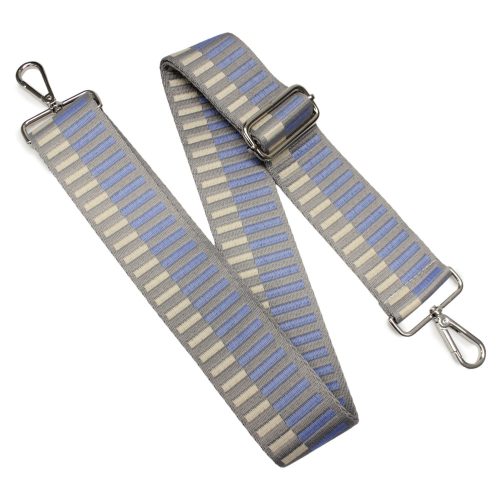 Grey Beige Striped Wide Handbag Strap, 50 mm