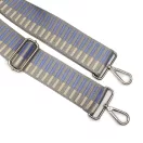 Grey Beige Striped Wide Handbag Strap, 50 mm