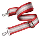 Red Silver Striped Wide Handbag Strap, 50 mm