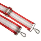 Red Silver Striped Wide Handbag Strap, 50 mm