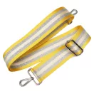 Yellow Silver Striped Wide Handbag Strap, 50 mm