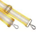 Yellow Silver Striped Wide Handbag Strap, 50 mm