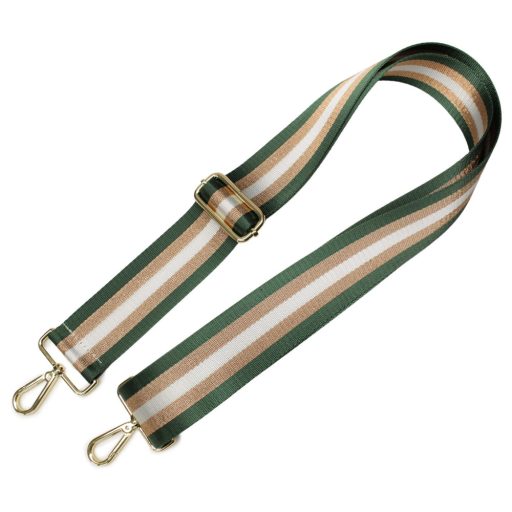 Green Gold Striped Wide Handbag Strap, 50 mm