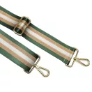 Green Gold Striped Wide Handbag Strap, 50 mm