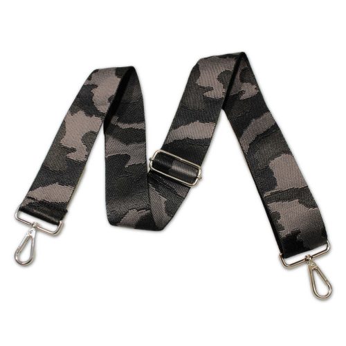 Grey Black military patterned, Wide Handbag Strap, sport bag shoulder strap, 50 mm