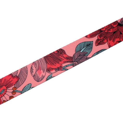 Bag strap with floral pattern, 4 cm, gold