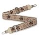 Beige flowery pattern wide bag strap