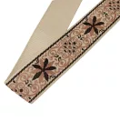 Flower patterneded Wide Handbag Strap, Beige, Nickel, 50 mm