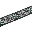 Flower patterneded Wide Handbag Strap, Green, Nickel, 50 mm
