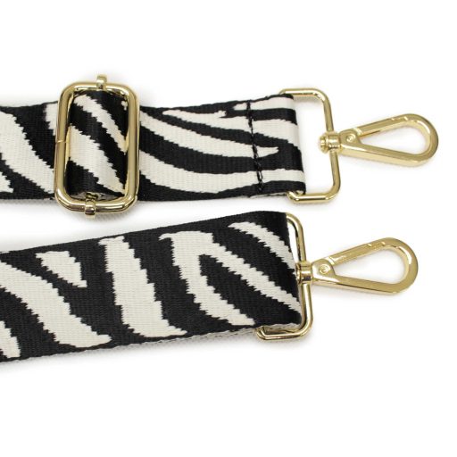 Zebra pattern Handbag Strap, 40 mm, Gold