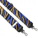 Zebra pattern wide bag strap, blue
