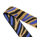 Zebra pattern wide bag strap, blue