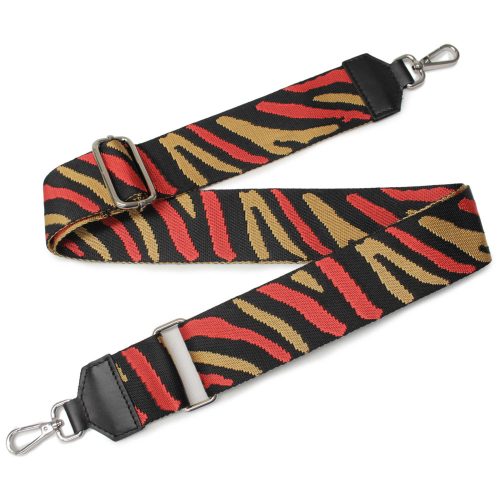 Zebra pattern bag strap, red