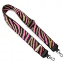 Zebra mintás, pink táska vállpánt bőrrel, 5 cm széles