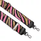 Zebra mintás, pink táska vállpánt bőrrel, 5 cm széles