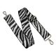 Zebra patterned Wide Handbag Strap, Black-White, 50 mm