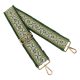 Green patterned, Wide Handbag Strap, 50 mm