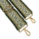 Green patterned, Wide Handbag Strap, 50 mm