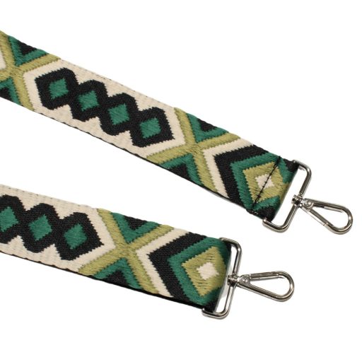 Green patterned, Wide Handbag Strap, 50 mm