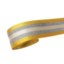 Striped Woven Webbing, Yellow-Silver, 50 mm