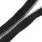 Polished YKK Zipper, Nickel, Black, T5