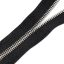 Polished YKK Zipper, Nickel, Black, T5