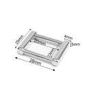 20 mm Square Handle Holder, Silver Colour – Cast Zamak