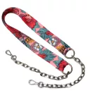 Wide bag strap with chain, nickel