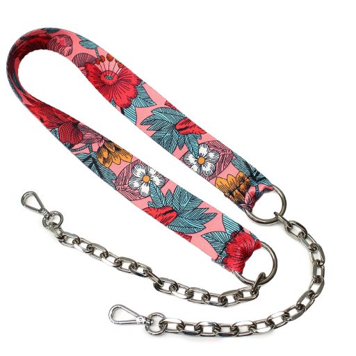 Wide bag strap with chain, nickel