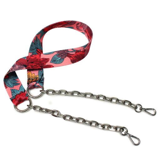Wide bag strap with chain, nickel