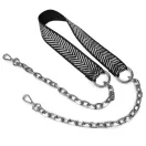 Wide bag strap with chain, nickel