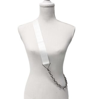 Wide bag strap with chain, nickel