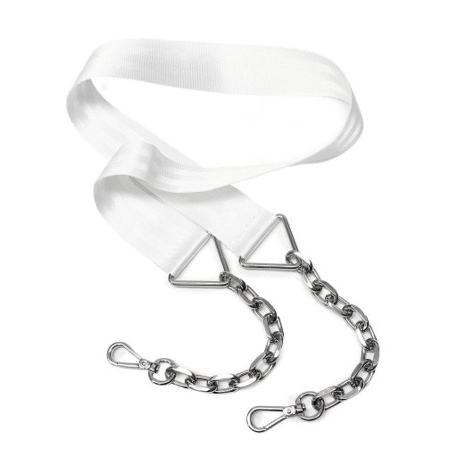 Wide bag strap with chain, nickel