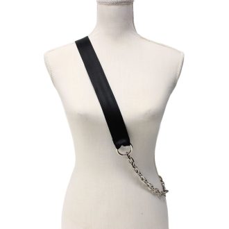 Wide bag strap with chain, nickel